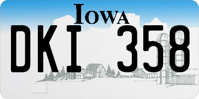 IA license plate DKI358