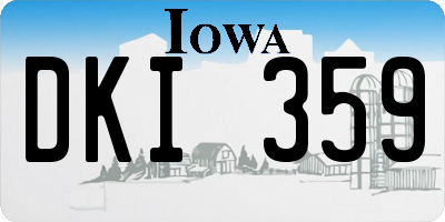 IA license plate DKI359