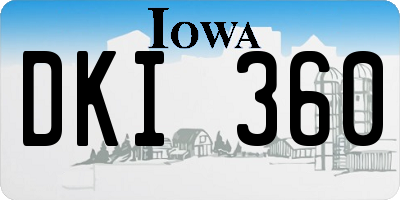 IA license plate DKI360