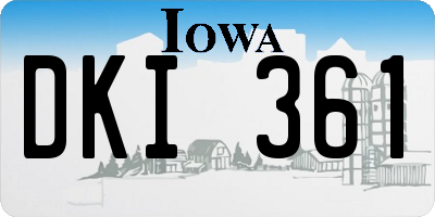 IA license plate DKI361