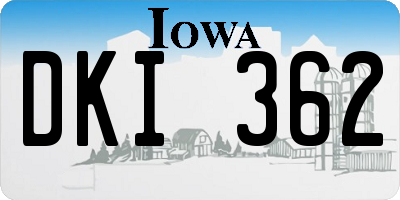 IA license plate DKI362