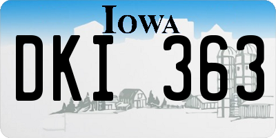 IA license plate DKI363