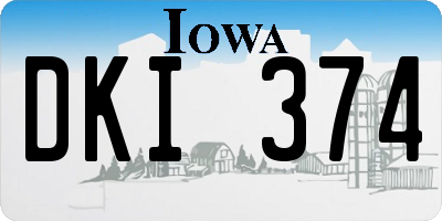 IA license plate DKI374