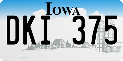 IA license plate DKI375