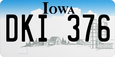 IA license plate DKI376