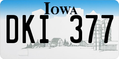 IA license plate DKI377