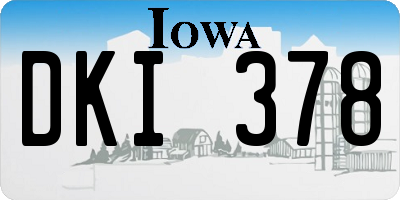IA license plate DKI378