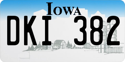 IA license plate DKI382