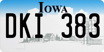 IA license plate DKI383
