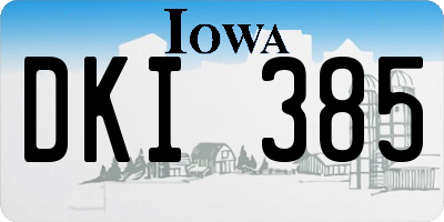 IA license plate DKI385