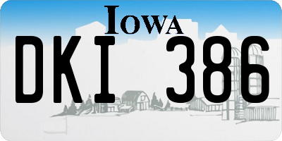 IA license plate DKI386