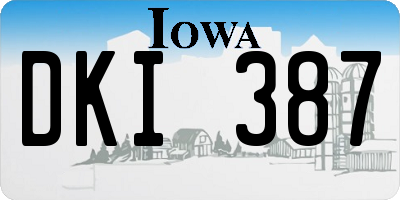 IA license plate DKI387