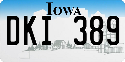 IA license plate DKI389