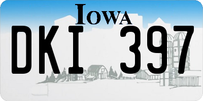 IA license plate DKI397