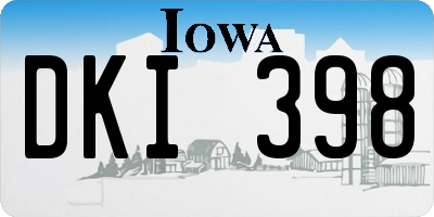 IA license plate DKI398