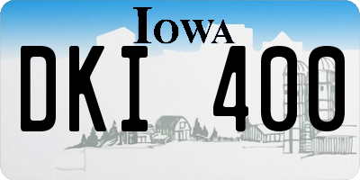 IA license plate DKI400