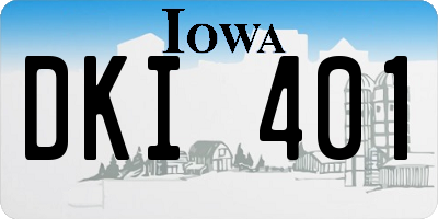 IA license plate DKI401