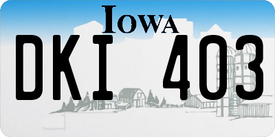 IA license plate DKI403