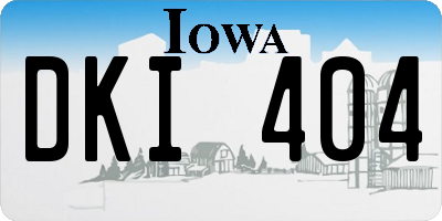 IA license plate DKI404