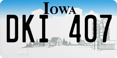 IA license plate DKI407