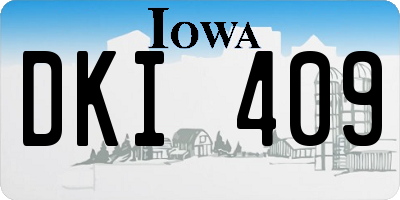 IA license plate DKI409