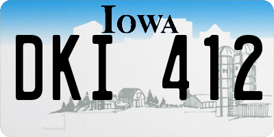 IA license plate DKI412