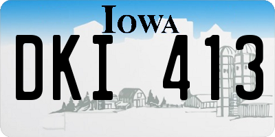 IA license plate DKI413