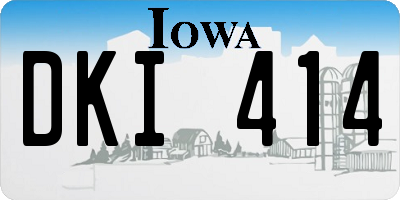 IA license plate DKI414