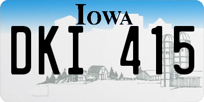 IA license plate DKI415