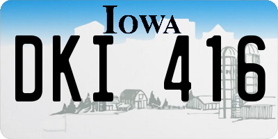 IA license plate DKI416
