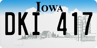 IA license plate DKI417