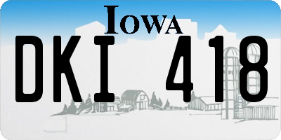 IA license plate DKI418