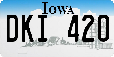 IA license plate DKI420