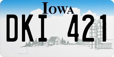 IA license plate DKI421