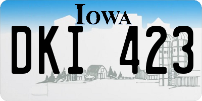 IA license plate DKI423