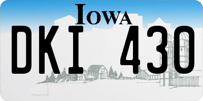 IA license plate DKI430