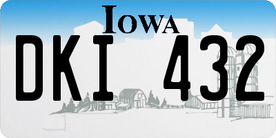 IA license plate DKI432