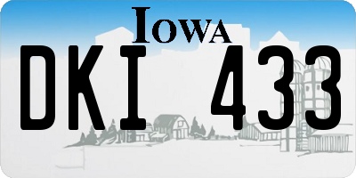 IA license plate DKI433