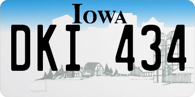 IA license plate DKI434
