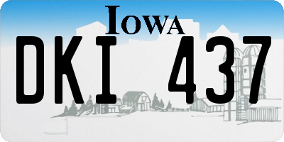IA license plate DKI437
