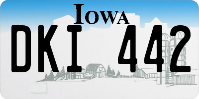 IA license plate DKI442