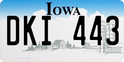 IA license plate DKI443