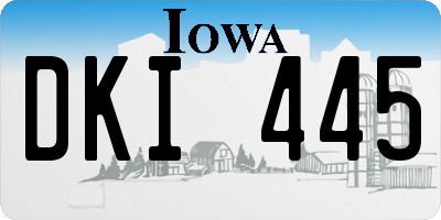 IA license plate DKI445