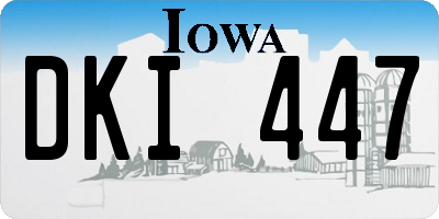 IA license plate DKI447