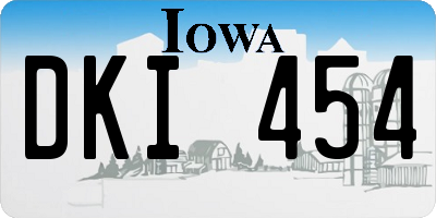 IA license plate DKI454