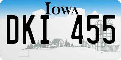 IA license plate DKI455