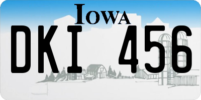 IA license plate DKI456