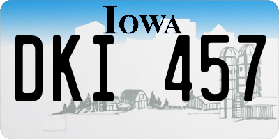 IA license plate DKI457