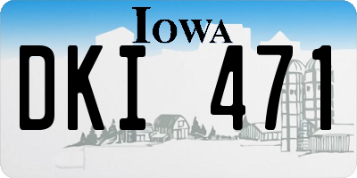 IA license plate DKI471