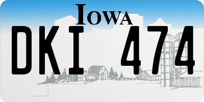IA license plate DKI474